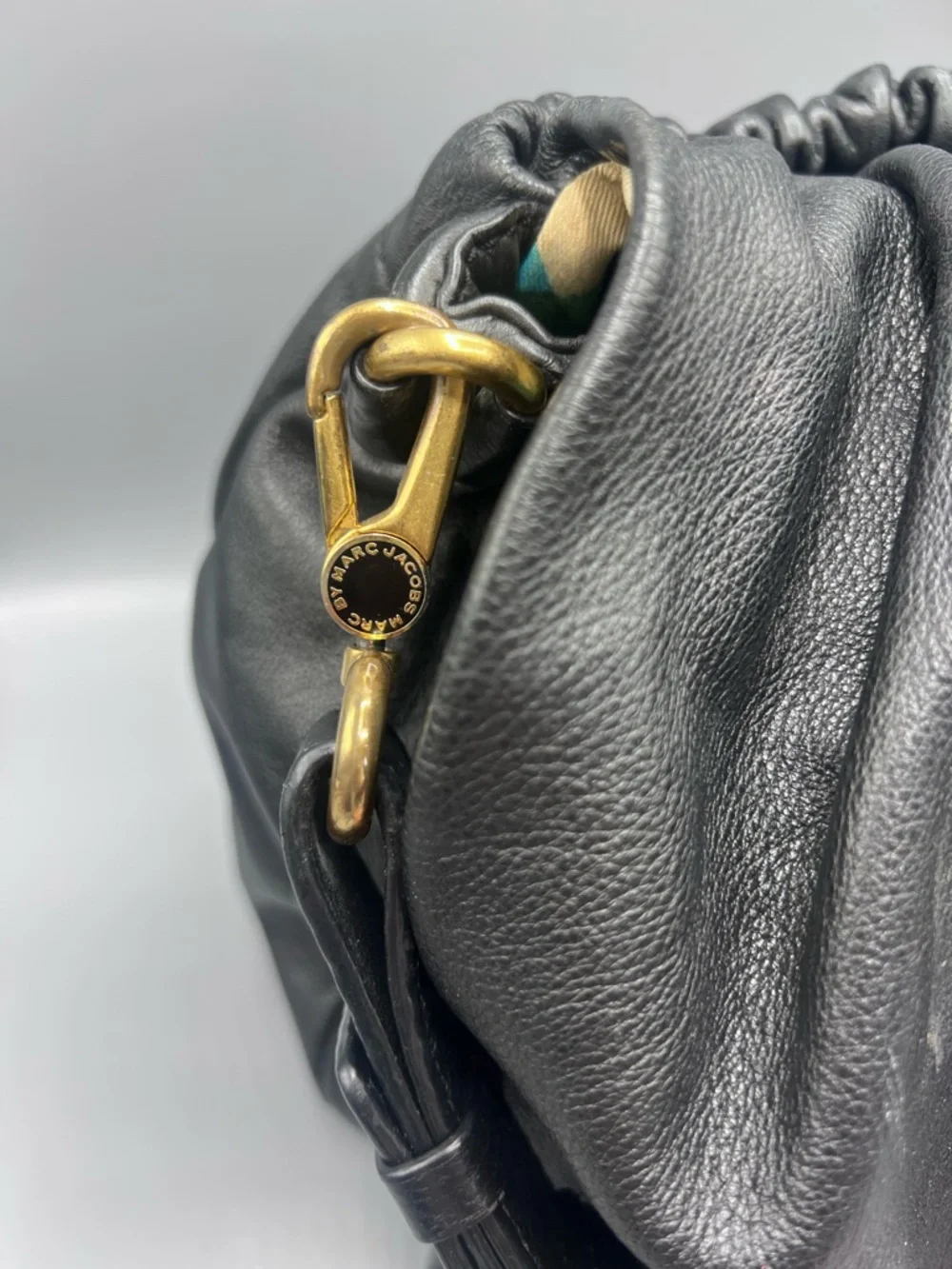 Marc Jacobs Black Soft Leather Hobo Shoulder Bag Women’s Slouchy Designer Purse